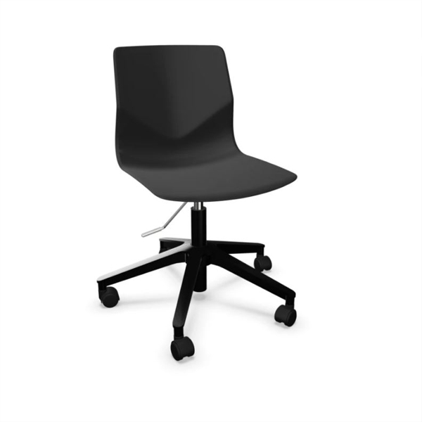 Billede af Kontorstol fast skal, en let, enkel og samtidig meget solid stol. Den er perfekt som elevstol, og på hjul. Højdejusterbar, med fleksibel ryg.