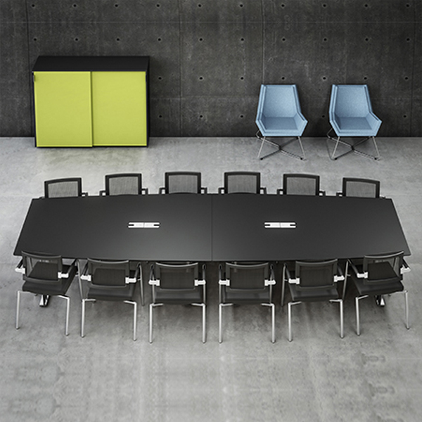 Billede af Mødebord 10-12 personer, et enkelt men meget elegant mødebord. Det lette søjlebord tilfører mødelokalet et professionelt look. Linoleum plade