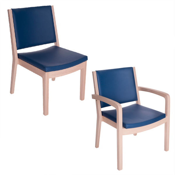 Billede af Spisestol ekstra bred til plejecenter eller institution. Bariatrisk stol med eller uden armlæn. Stabil og stærkt bygget, nem at rengøre.
