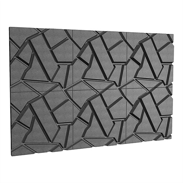 Billede af Vægpanel Akustik Cropfield. Vægmonteret panel med abstrakt struktur i overfladen. Støjdæmpende, kan monteres på glas. Polyester og filt.