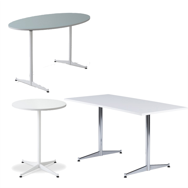 Billede af Kantinebord ALLROUND, et bord som er lige til at klappe sammen og stille væk. Et enkelt bord, som også fås med rund eller oval bordplade.