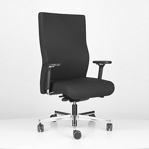 Billede af Vagtstol XXL er forstærket hele vejen igennem. Denne ergonomiske kontorstol kan indstilles på mange måder. Inkl. armlæn. Fuldpolstret.