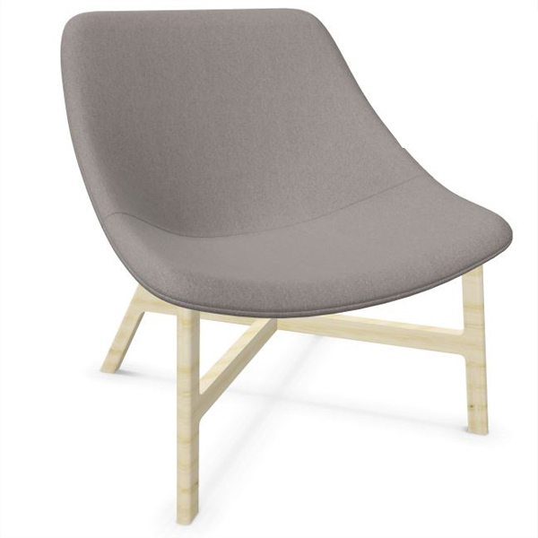 Billede af Mishell stole med træstel, solide og elegante, fås som spisestole, som hvilestole og som højryggede armstole. Desuden en fodskammel.