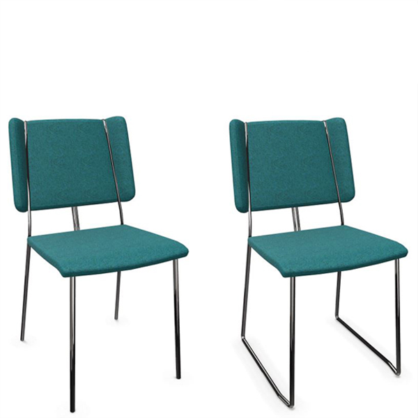 Billede af Diner stol leder tanken hen på 50'ernes køkkenstol. Stel i mange farver, fås også med ekstra bredt sæde. Medestel eller 4 ben.