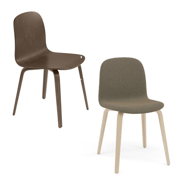 Billede af Visu spisestol i træ med sæde i trykpresset finér. Fås også ekstra bred. Designet er tidløst og i flotte farver. Finsk designerstol.