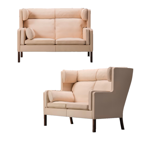Billede af Mogensen Coupe sofa, en klassisk og tidløs sofa med højt ryglæn. Sofaen er kendetegnet ved det skarpe ydre, og de bløde og afrundede puder på indersiden. Kan betrækkes med tekstil eller læder.