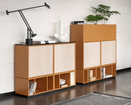 Billede af Multifunktionelle MDF-kasser med forstærket 12 mm bund. Fås også med ben eller hjul.