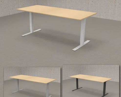 Billede af Hæve sænkebord i bøg laminat. Et højdejusterbart bord i enkelt design. Fås i mange størrelser.